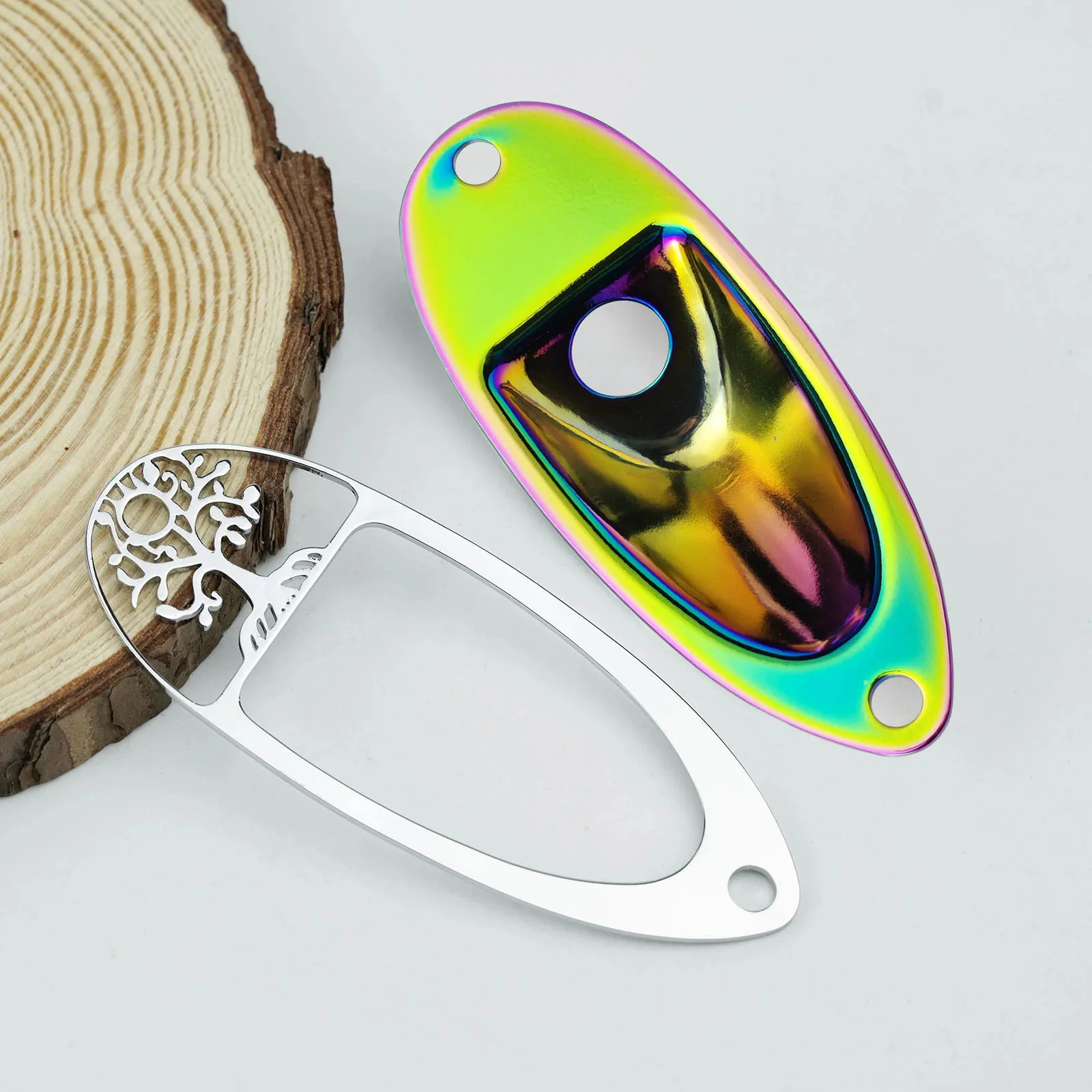 Guyker GJ008 + GJ007 Metal Jack Plate Oval Boat Style for Electric Guitar & Bass - Image 6