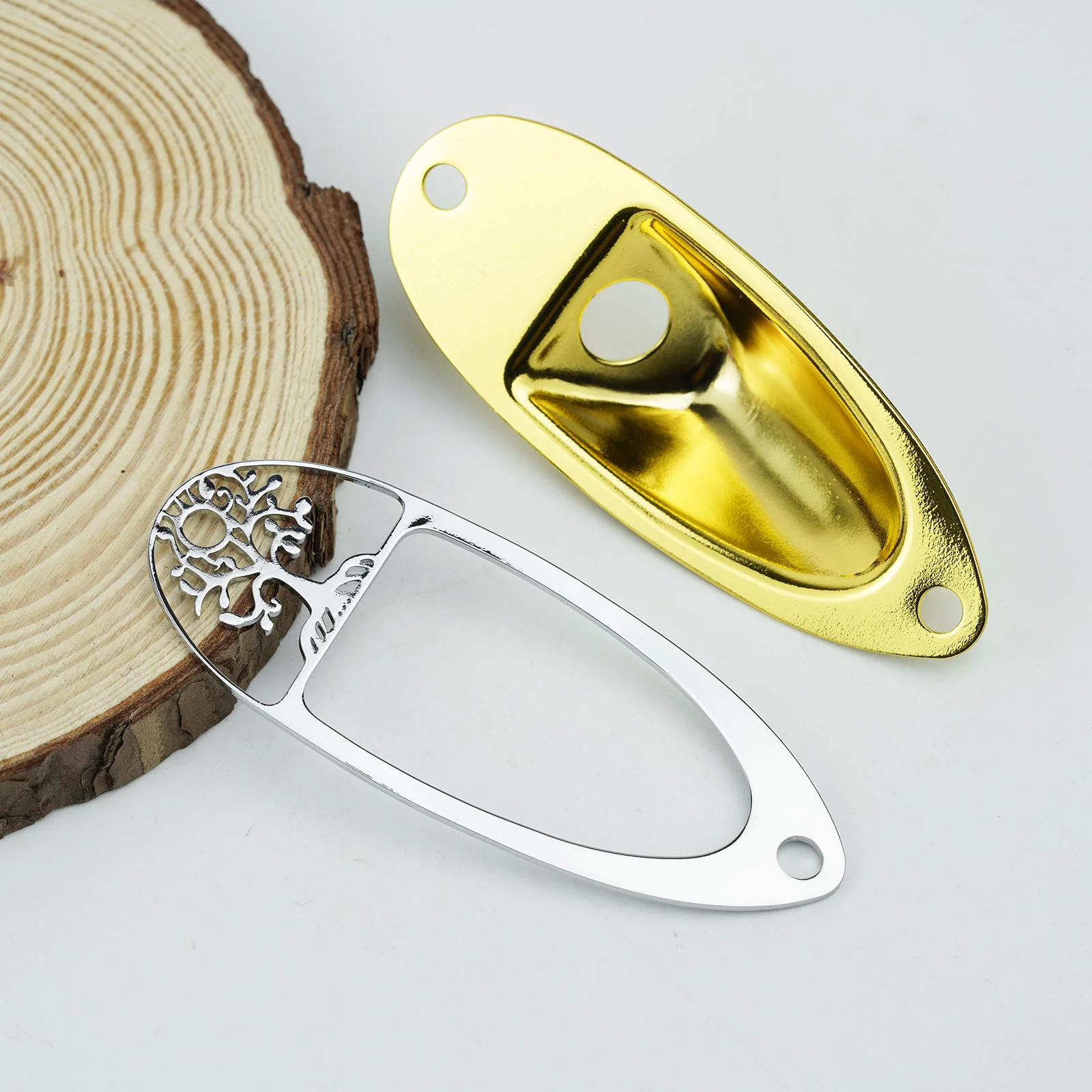 Guyker GJ008 + GJ007 Metal Jack Plate Oval Boat Style for Electric Guitar & Bass - Image 7