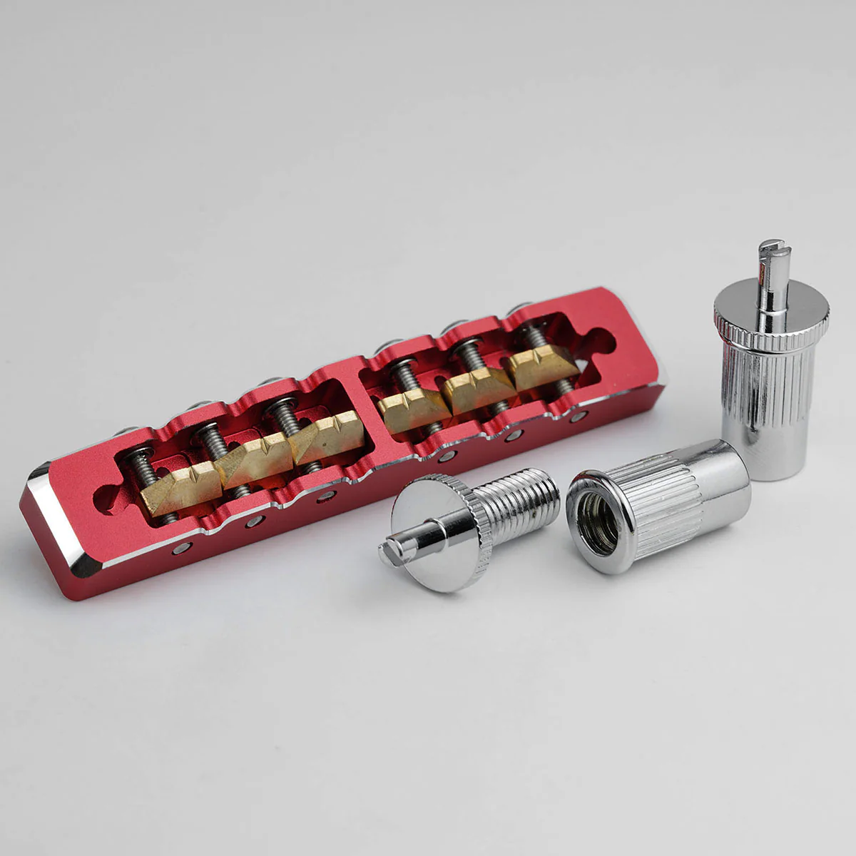 Guyker GMA-001 Lightweight CNC Machined Aluminum Guitar Bridge with Brass Saddles - Image 7