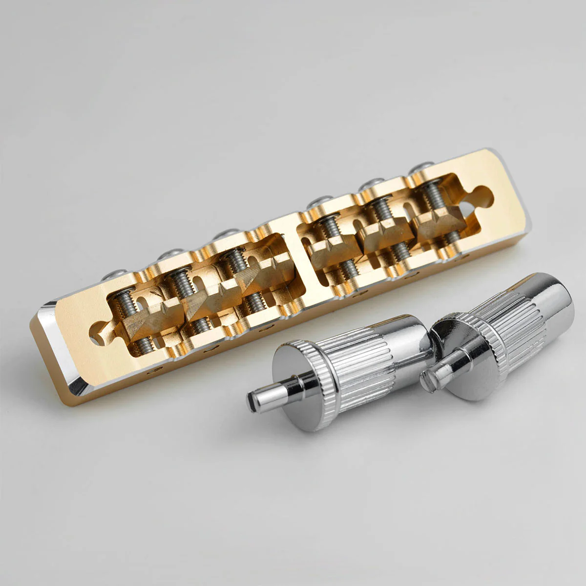 Guyker GMA-001 Lightweight CNC Machined Aluminum Guitar Bridge with Brass Saddles - Image 9