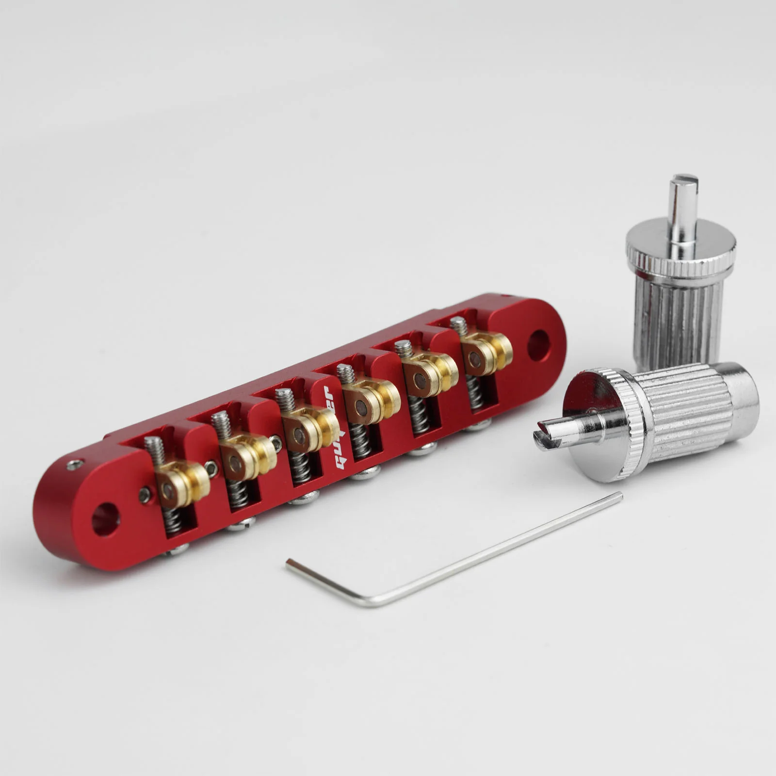 Guyker GMA-008 CNC Tune-O-Matic Roller Bridge Brass Saddles Aluminum Alloy Body for Electric Guitars - Image 9