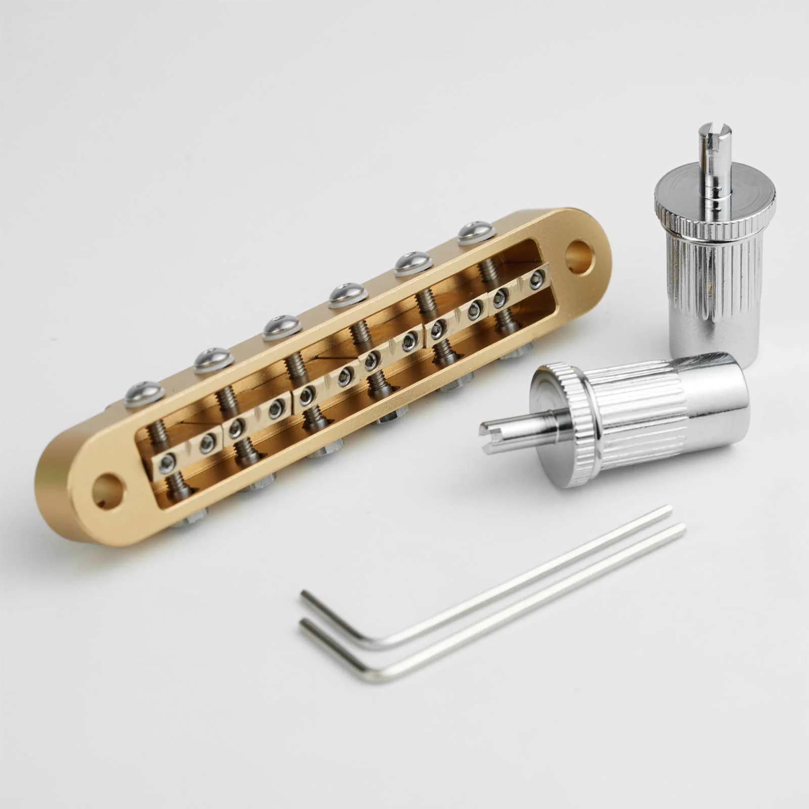 Guyker GMA-009A Adjustable Tune-O-Matic Style Guitar Bridge with Brass Saddles - Image 10