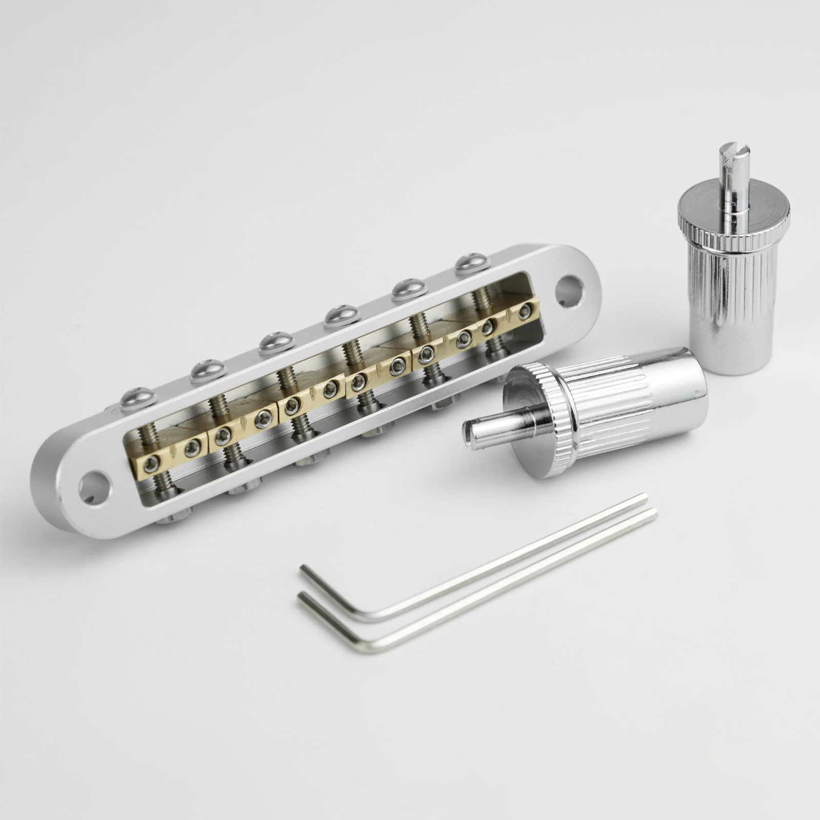 Guyker GMA-009A Adjustable Tune-O-Matic Style Guitar Bridge with Brass Saddles - Image 3