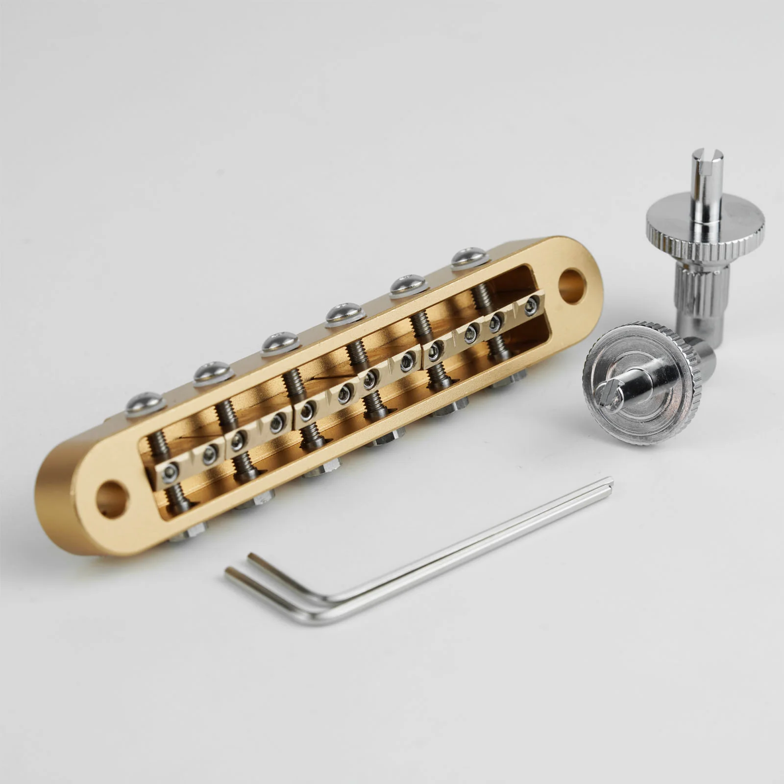Guyker GMA-009B Adjustable Tune-O-Matic Style Guitar Bridge with Brass Saddles - Image 11