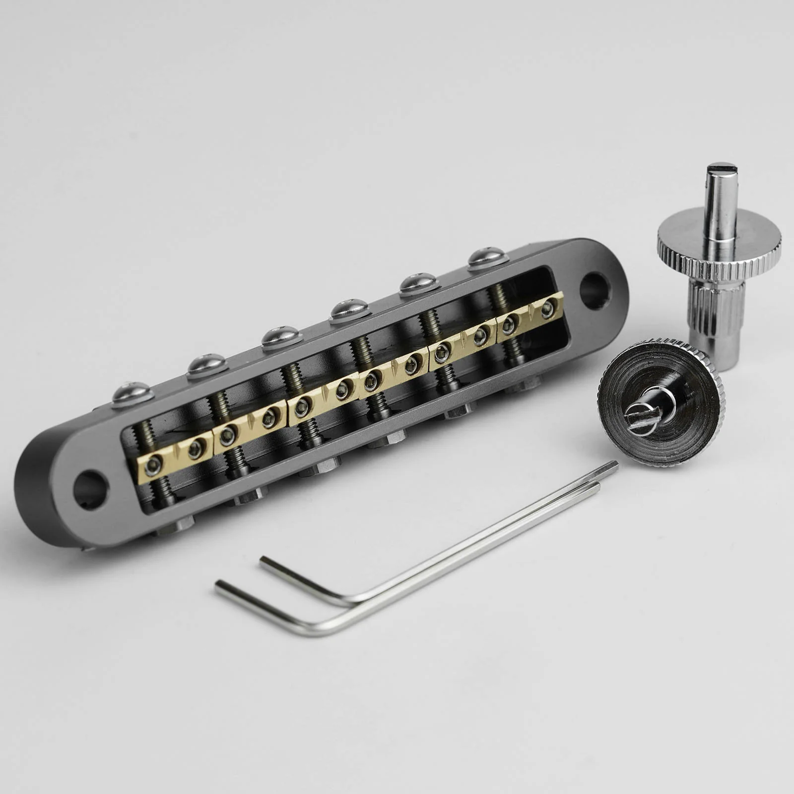Guyker GMA-009B Adjustable Tune-O-Matic Style Guitar Bridge with Brass Saddles - Image 20