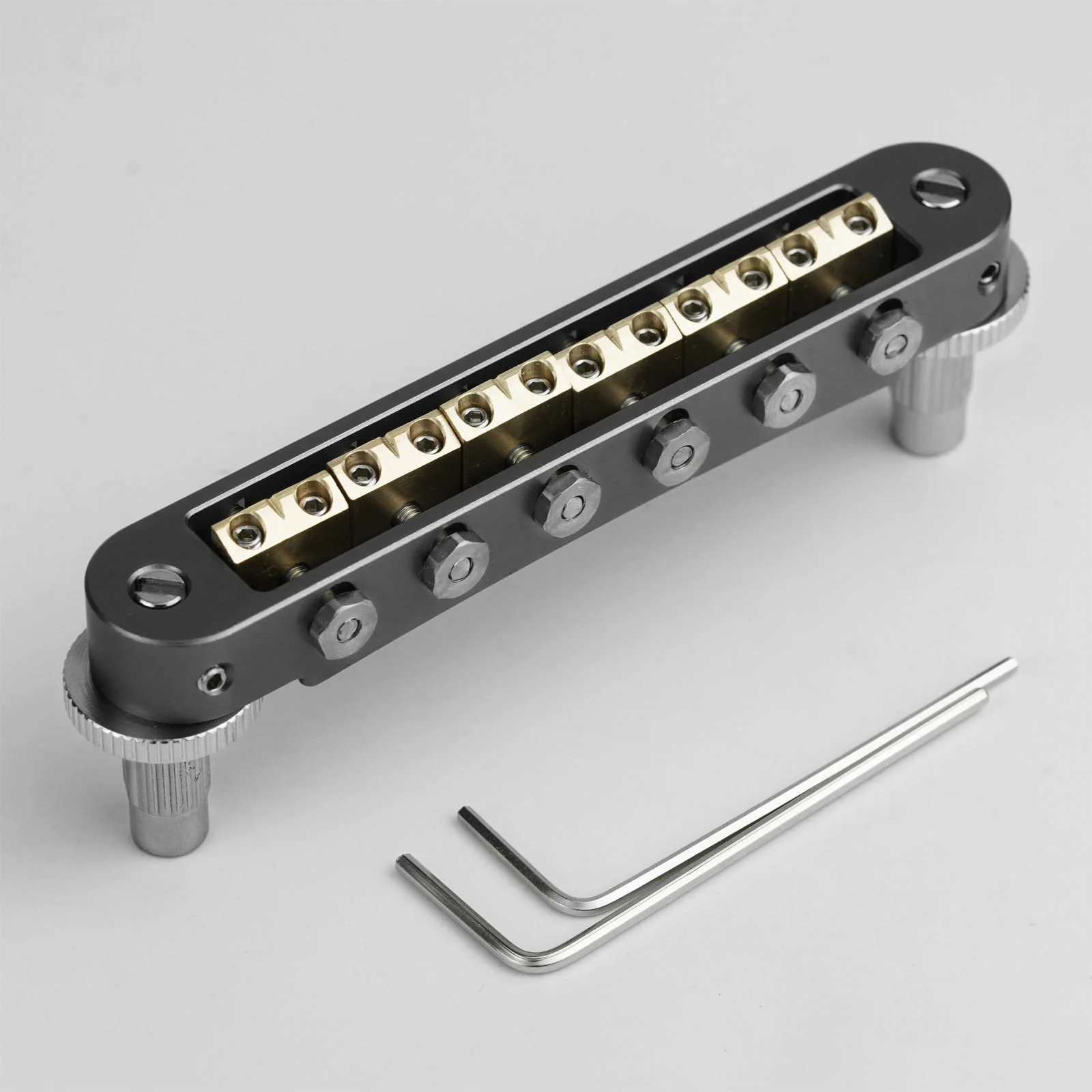 Guyker GMA-009B Adjustable Tune-O-Matic Style Guitar Bridge with Brass Saddles - Image 22