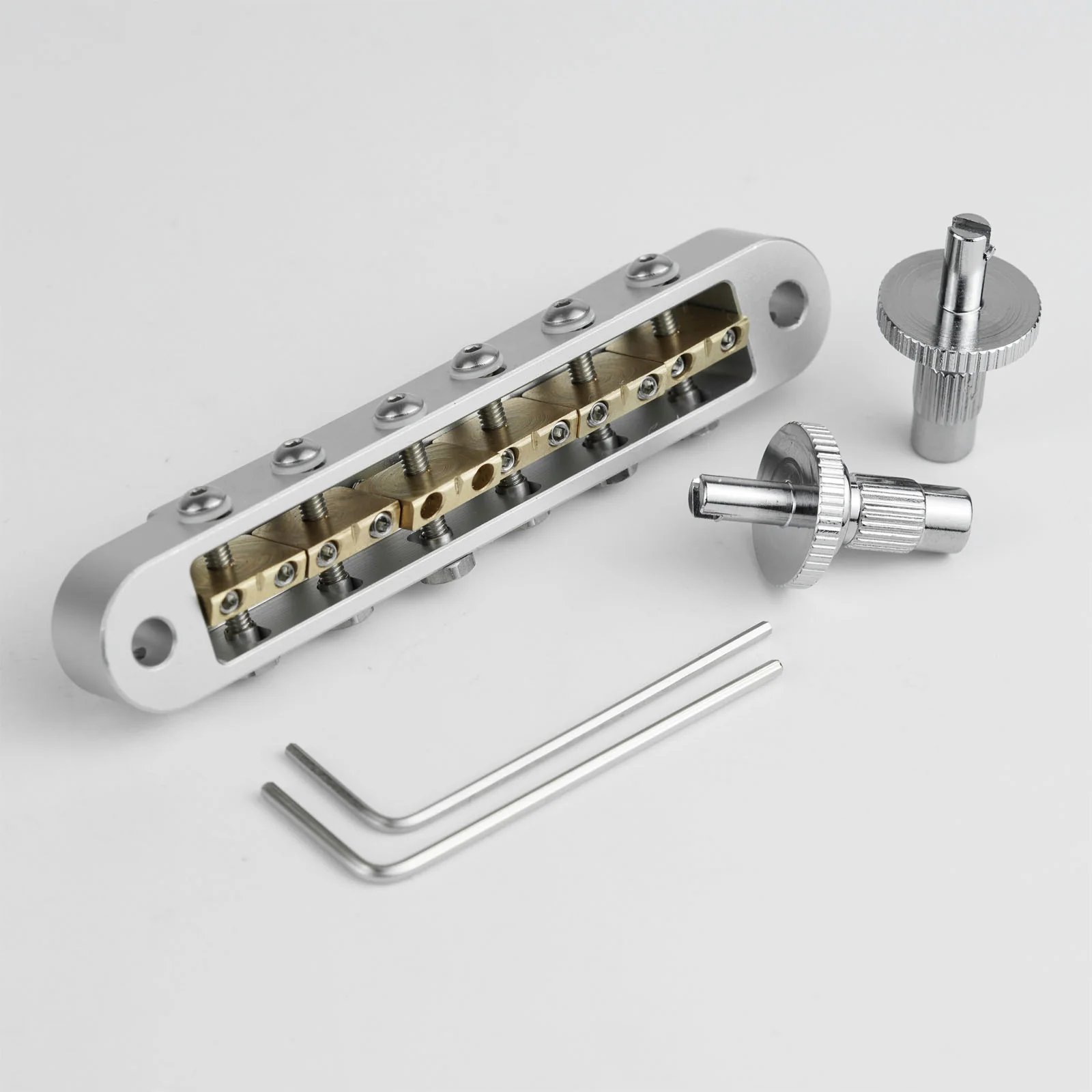 Guyker GMA-009B Adjustable Tune-O-Matic Style Guitar Bridge with Brass Saddles - Image 3