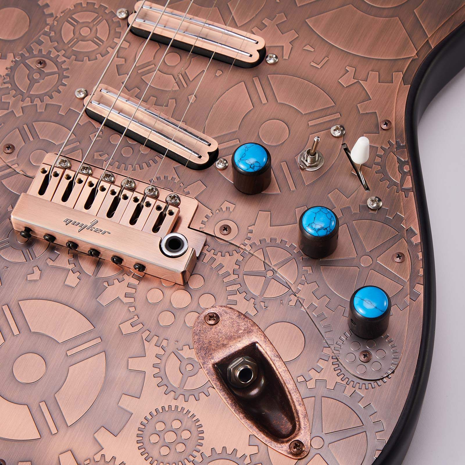 WK013 Guitar Bass Natural Amethyst Stone Surface Control Knobs with 6mm Dia. - Image 13