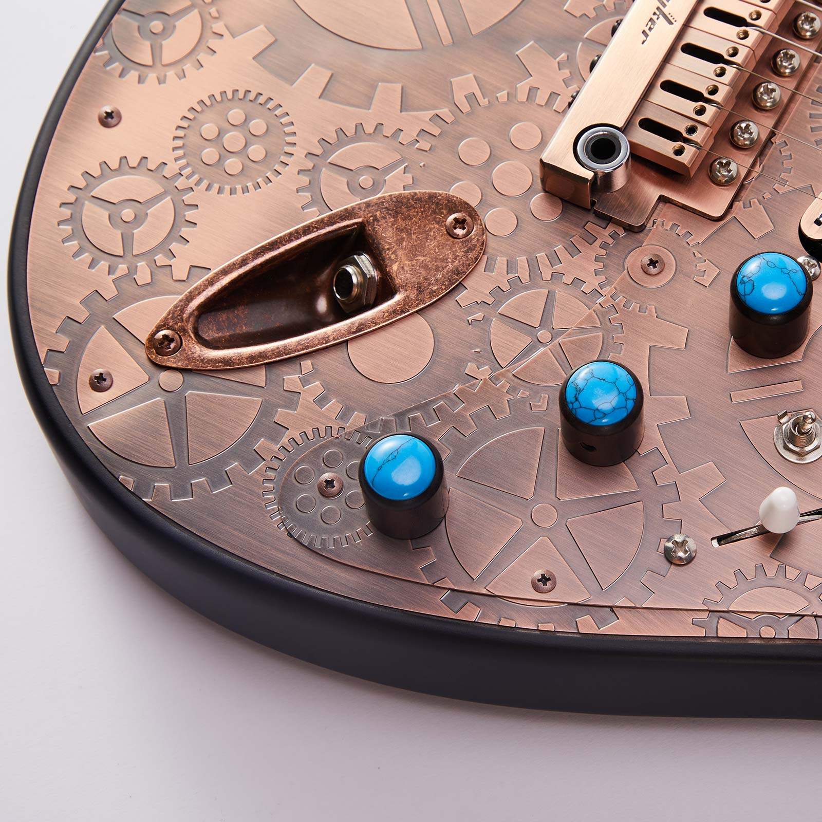 WK013 Guitar Bass Natural Amethyst Stone Surface Control Knobs with 6mm Dia. - Image 14