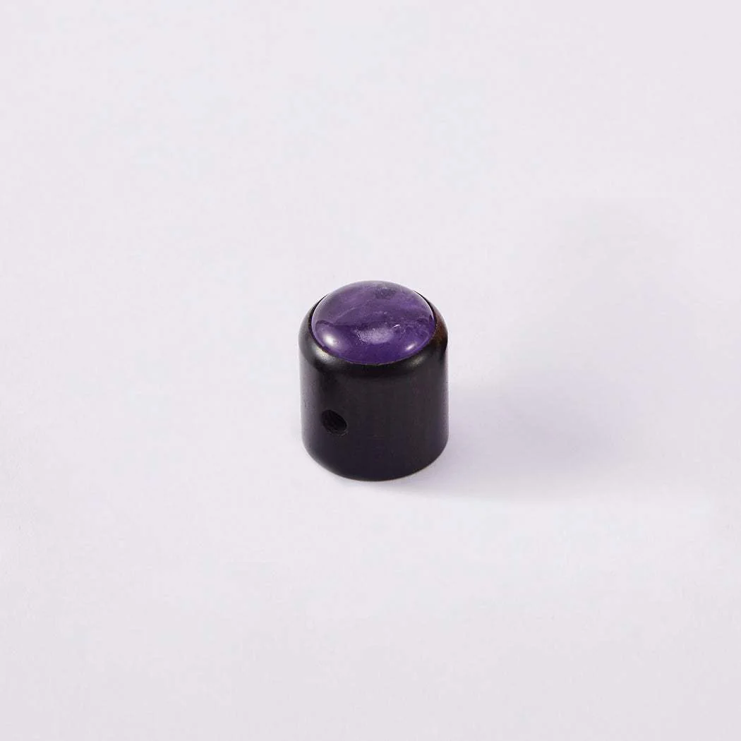 WK013 Guitar Bass Natural Amethyst Stone Surface Control Knobs with 6mm Dia. - Image 4