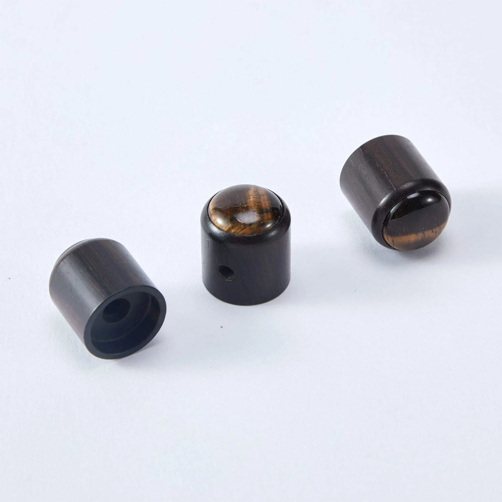 WK013 Guitar Bass Natural Amethyst Stone Surface Control Knobs with 6mm Dia. - Image 9