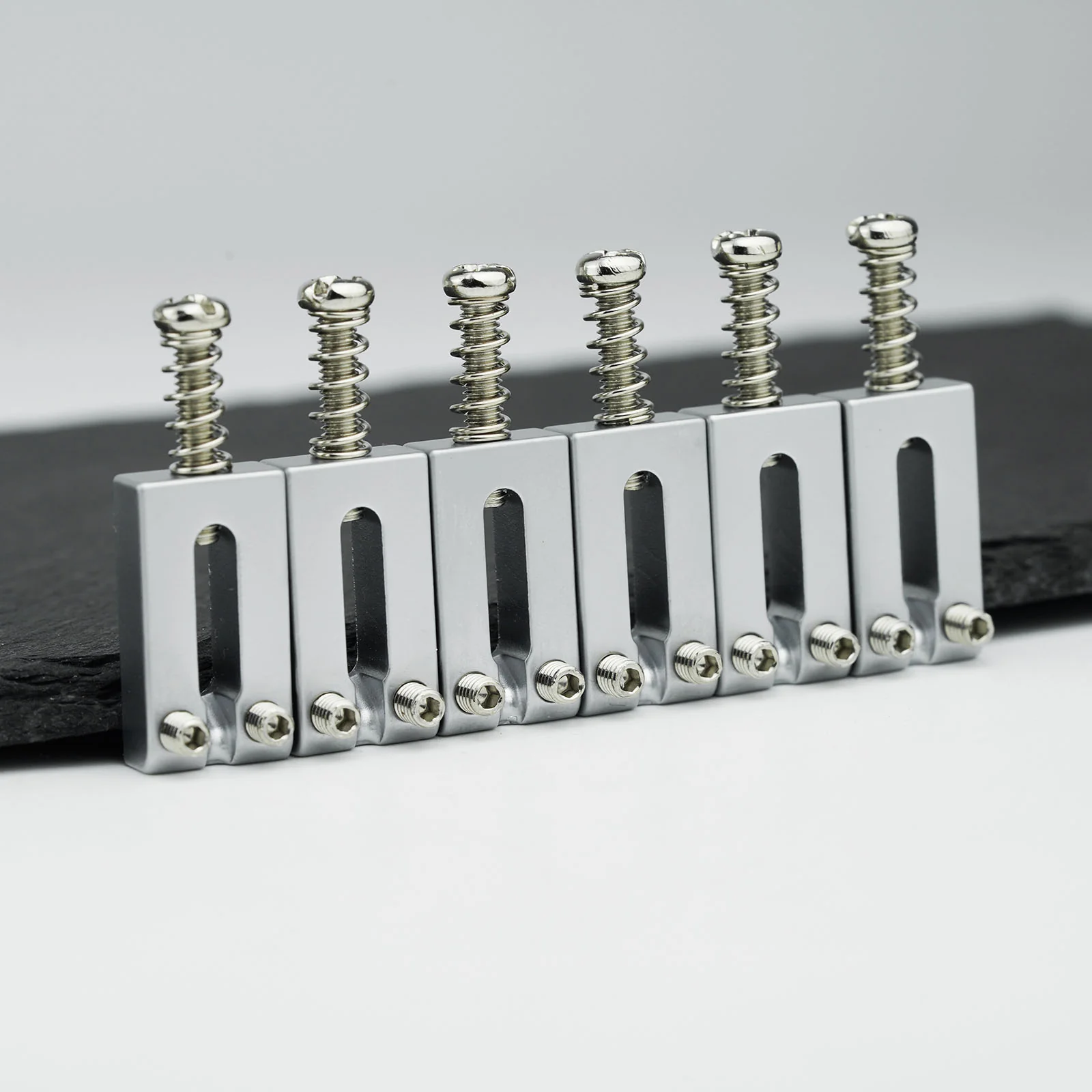 Guyker MA001 Guitar Bridge Saddles Stainless Steel Block Style Set of 6 - Image 12