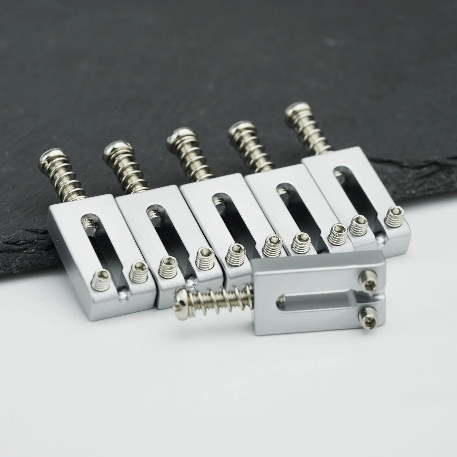 Guyker MA001 Guitar Bridge Saddles Stainless Steel Block Style Set of 6 - Image 13