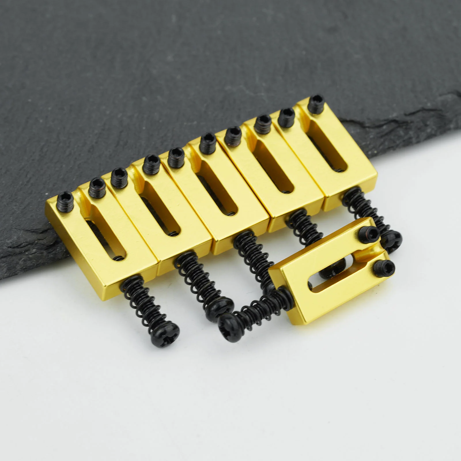 Guyker MA001 Guitar Bridge Saddles Stainless Steel Block Style Set of 6 - Image 7