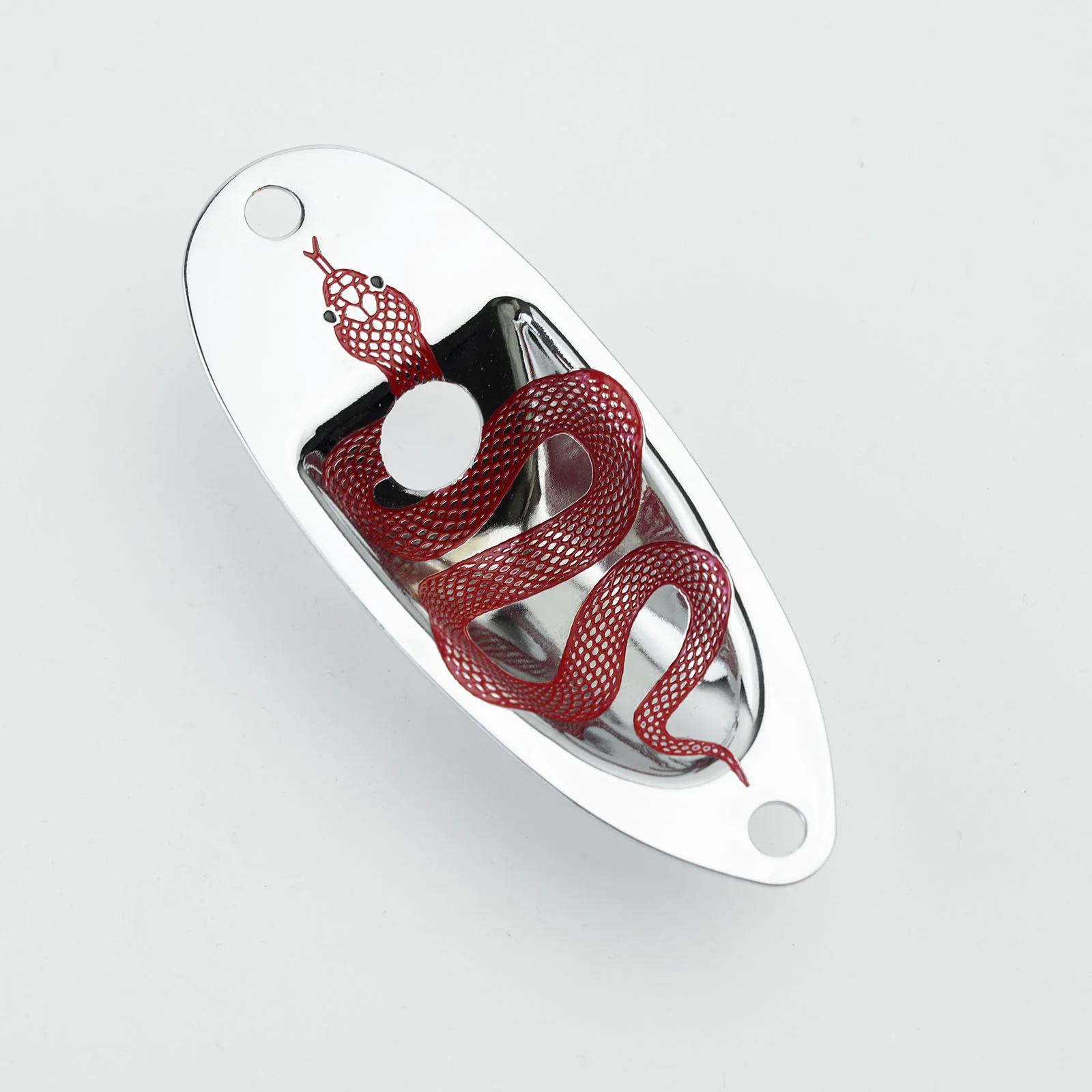 Guyker Guitar Output Jack Plate Engraved Snake Design with Electroplated Finish GJ-005 - Image 3