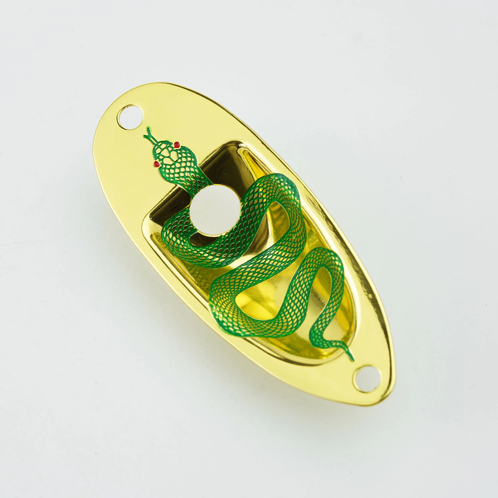 Guyker Guitar Output Jack Plate Engraved Snake Design with Electroplated Finish GJ-005 - Image 5