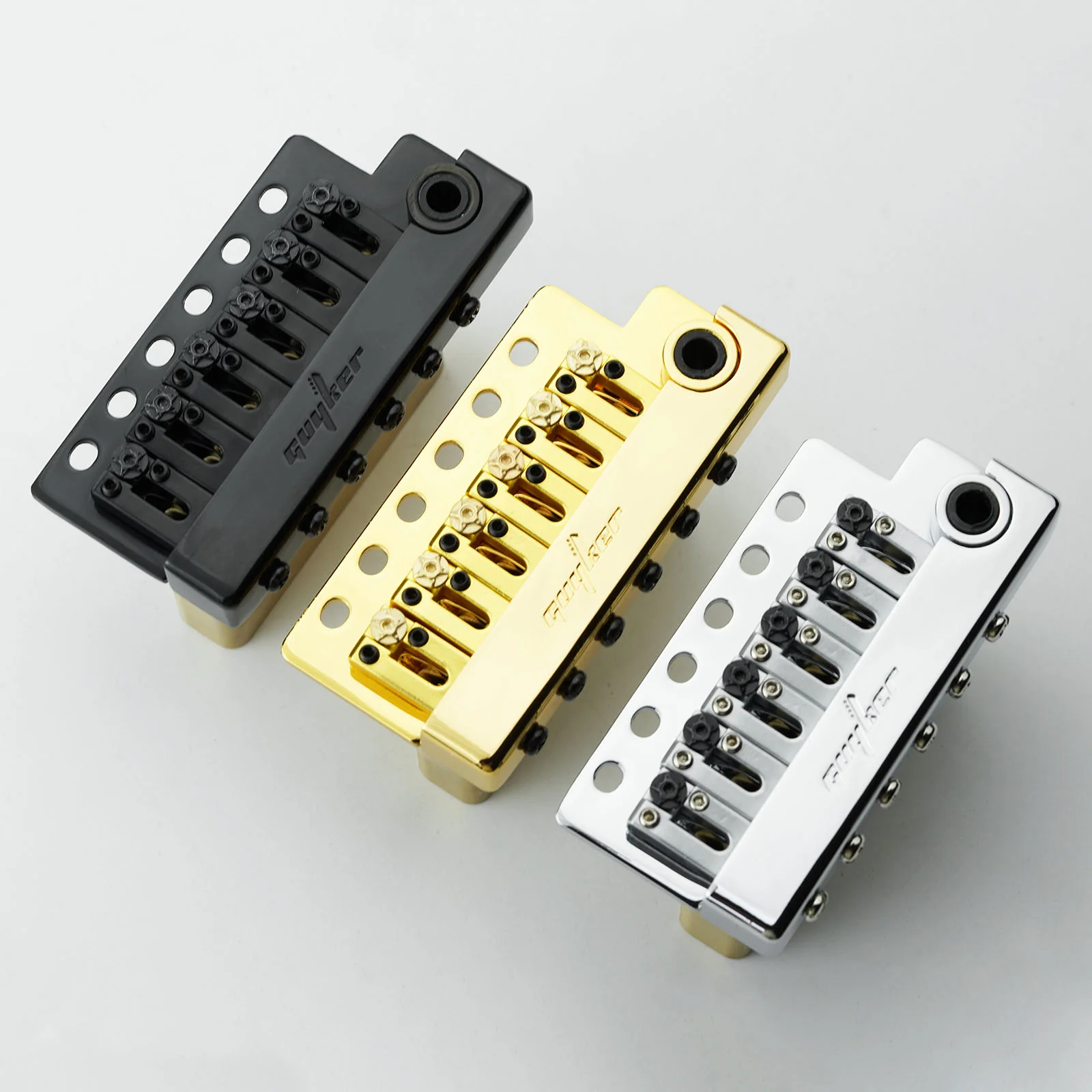 Guyker GG1009A-S Guitar Tremolo Bridge with Locking Saddles and Brass Block 10.8MM String Space - Image 4