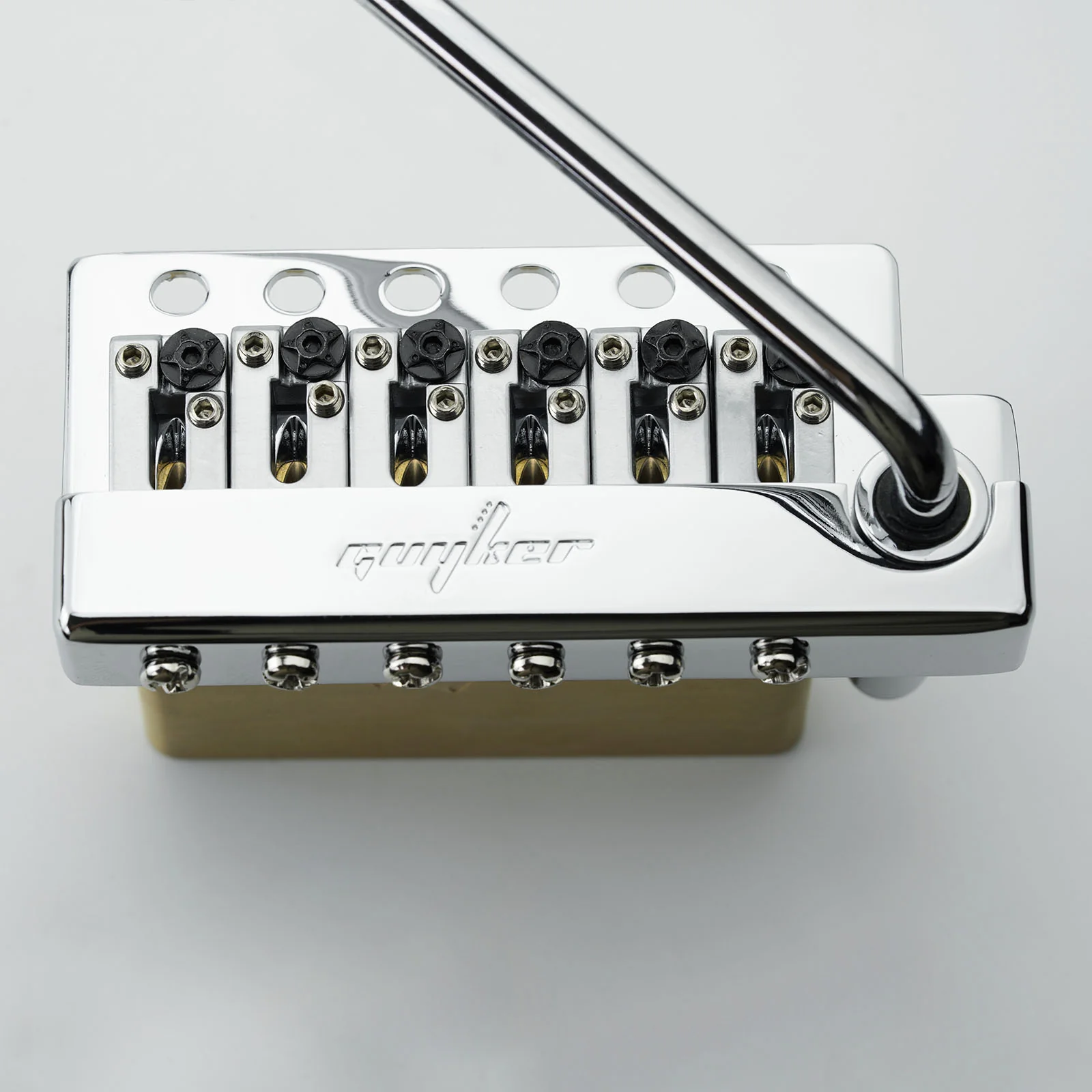 Guyker GG1009A-S Guitar Tremolo Bridge with Locking Saddles and Brass Block 10.8MM String Space - Image 7
