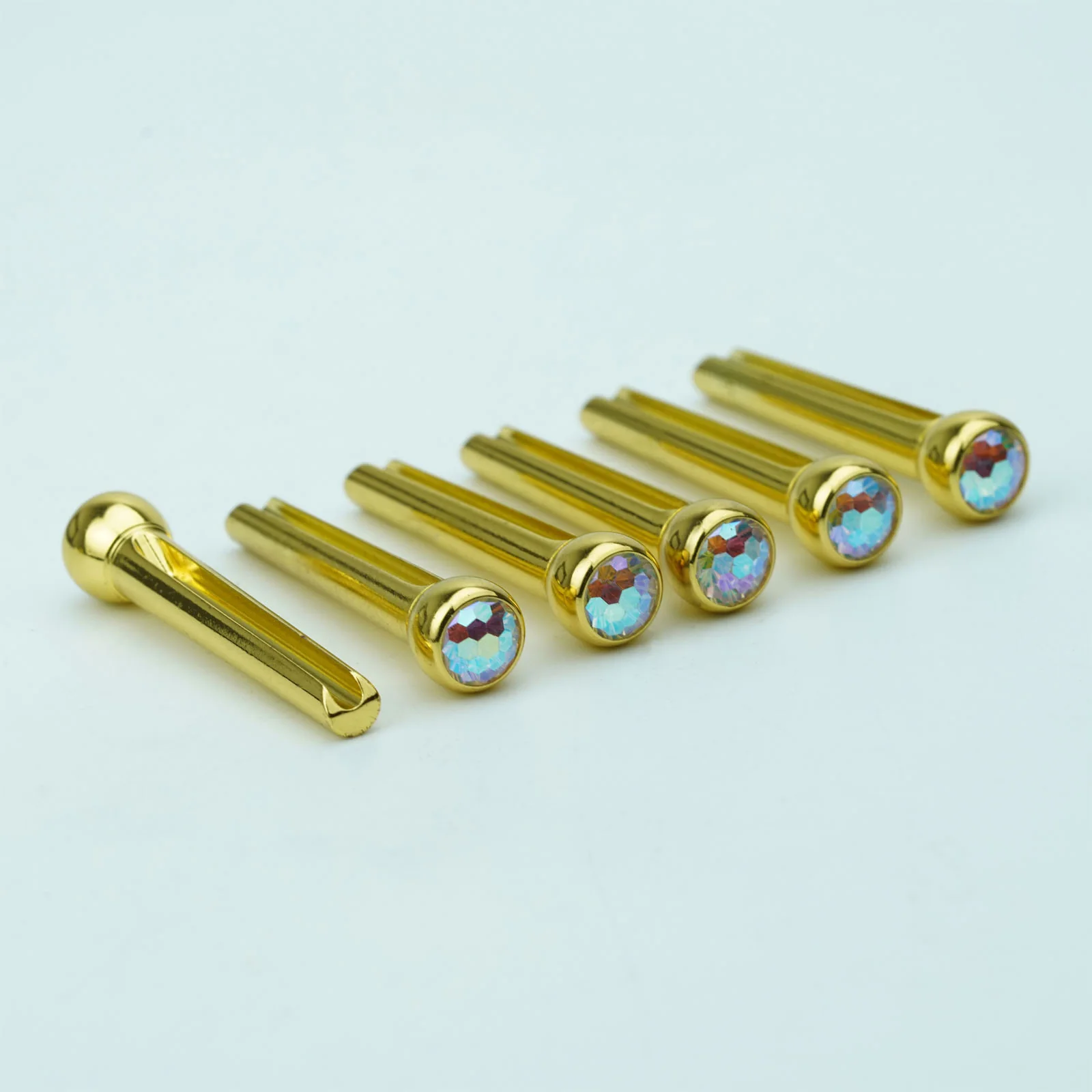 Guyker GX-005 Acoustic Guitar Bridge Pins with Pink Diamond Pattern Design - Image 10