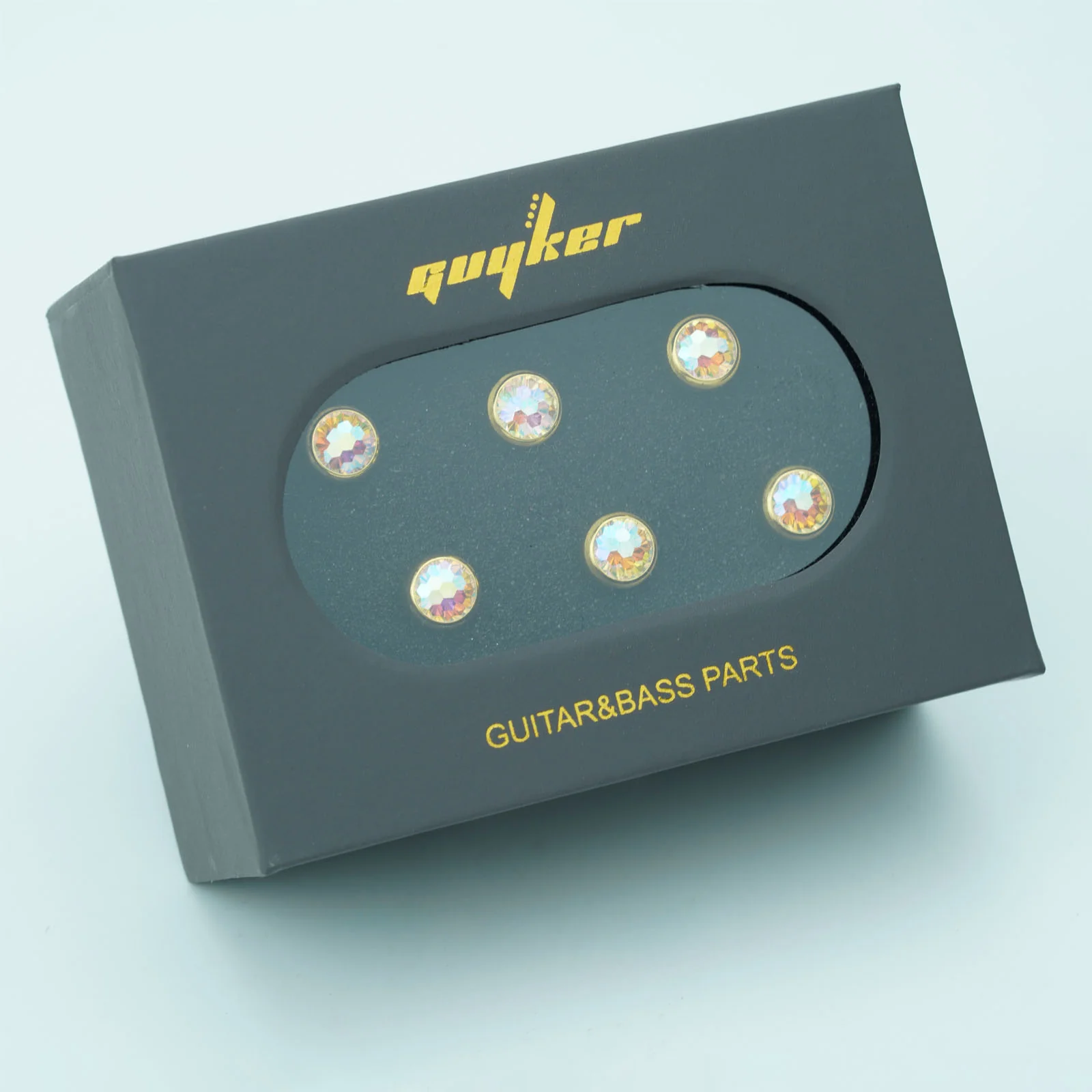 Guyker GX-005 Acoustic Guitar Bridge Pins with Pink Diamond Pattern Design - Image 7