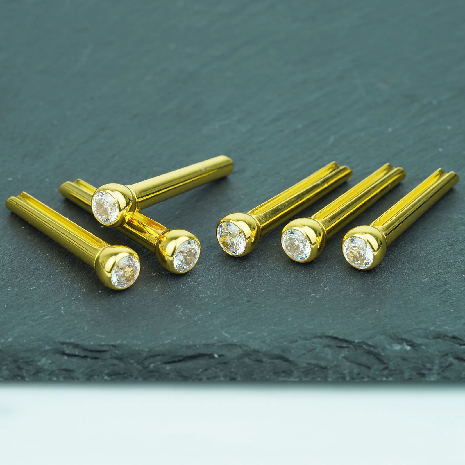 Guyker GX-007 Acoustic Guitar Bridge Pins with Diamond Chips - Image 3