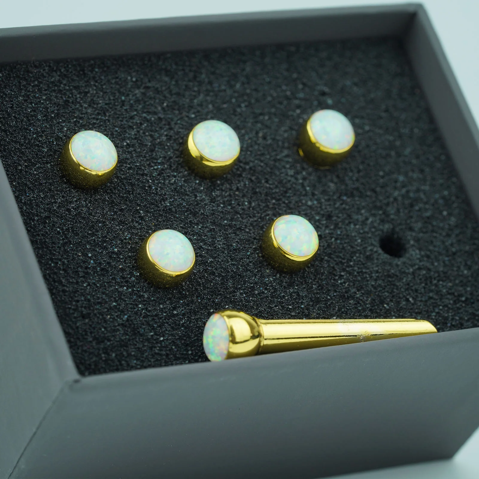 Guyker GX-009 Acoustic Guitar Bridge Pins with Pearl White Chips - Image 4