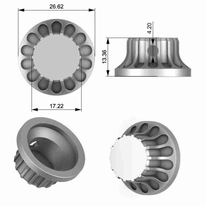 Guyker NKB-005 Potentiometer Knob Set Gold Bronze Chrome Diameter 6MM - Image 8