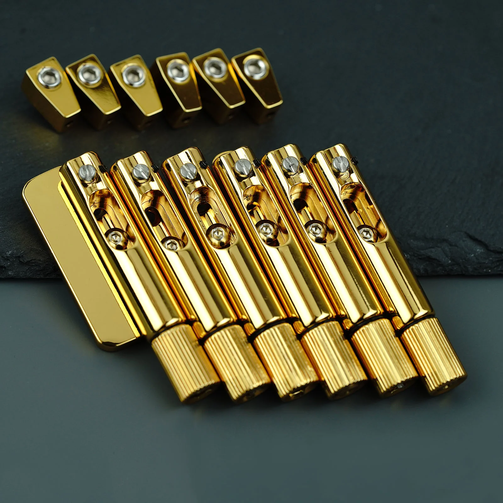 Guyker Headless Guitar Bridge Brass Single Fixed for Fanned Frets BG3005 - Image 3