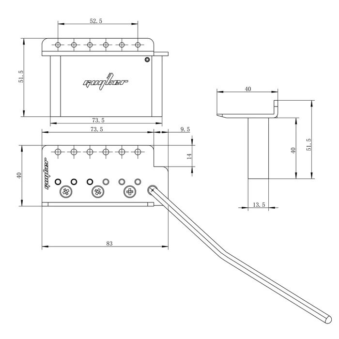 Guyker GG1001-S 6-Point Tremolo Bridge with Locking Stainless Steel Saddles - Image 13