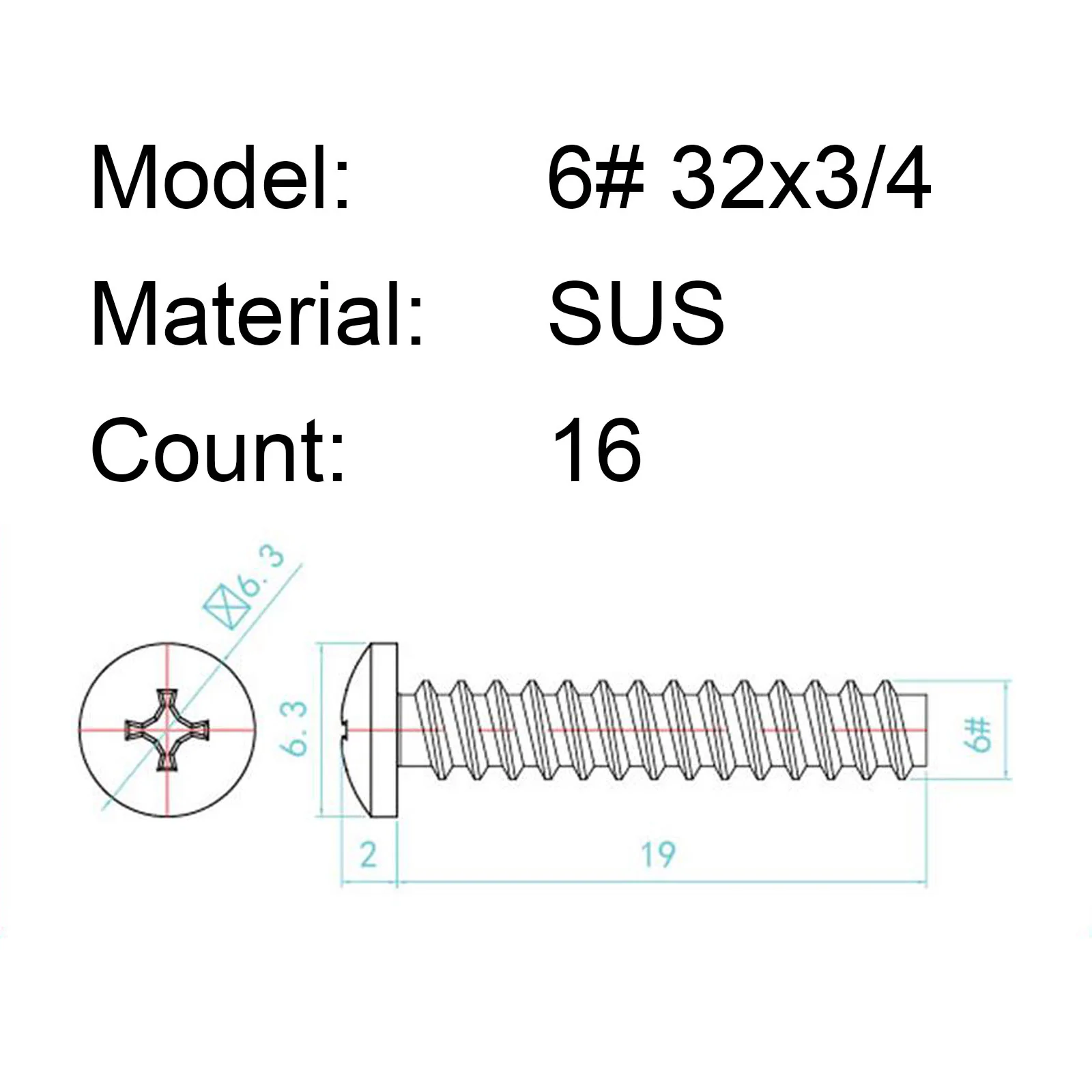 Guyker Stainless Steel Mounting Screws 6#-32 x 3/4 for Pickups & Selector Switches - Image 5