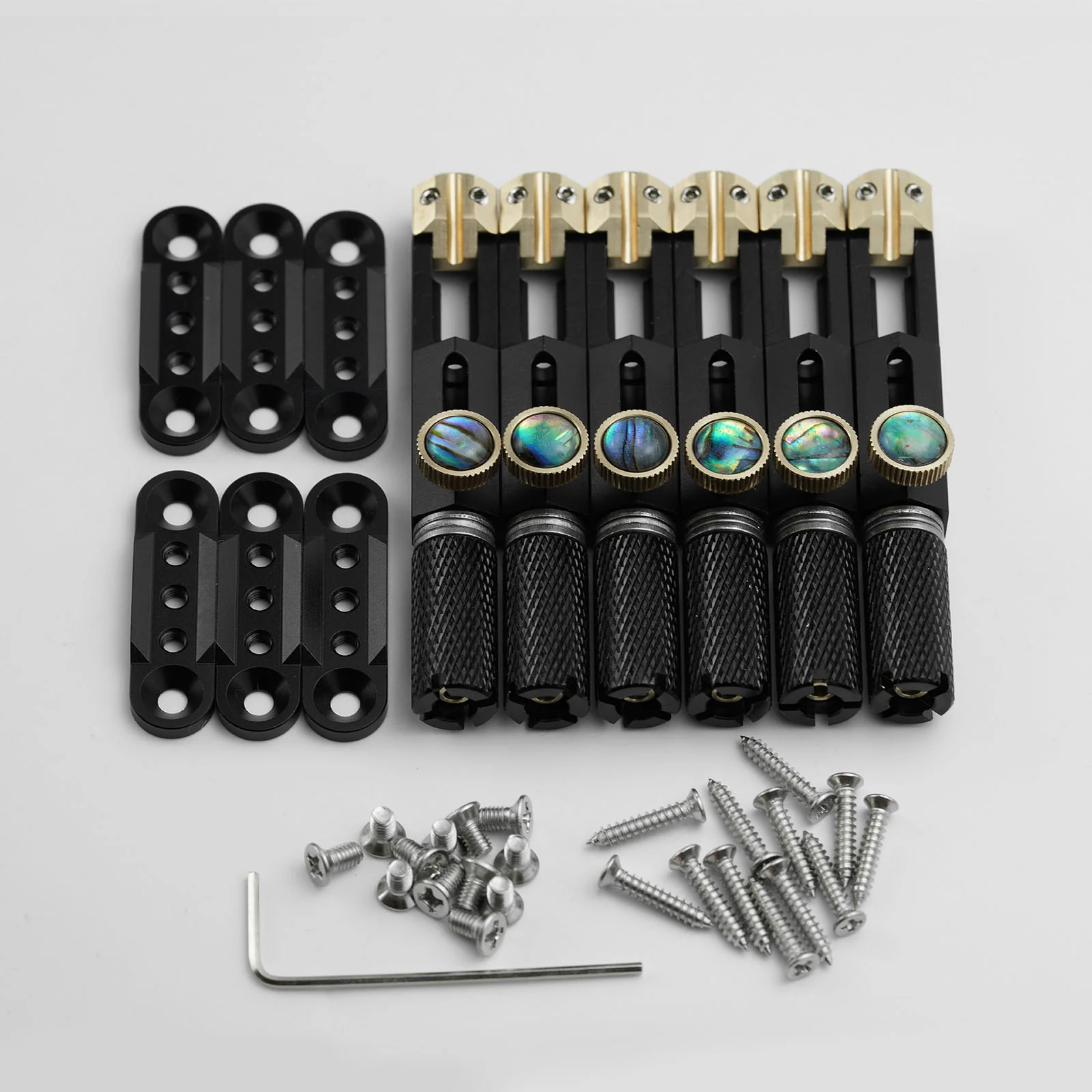 Guyker WT003 Headless Guitar Bridge with Brass Saddles, CNC Aluminum Alloy - Image 8