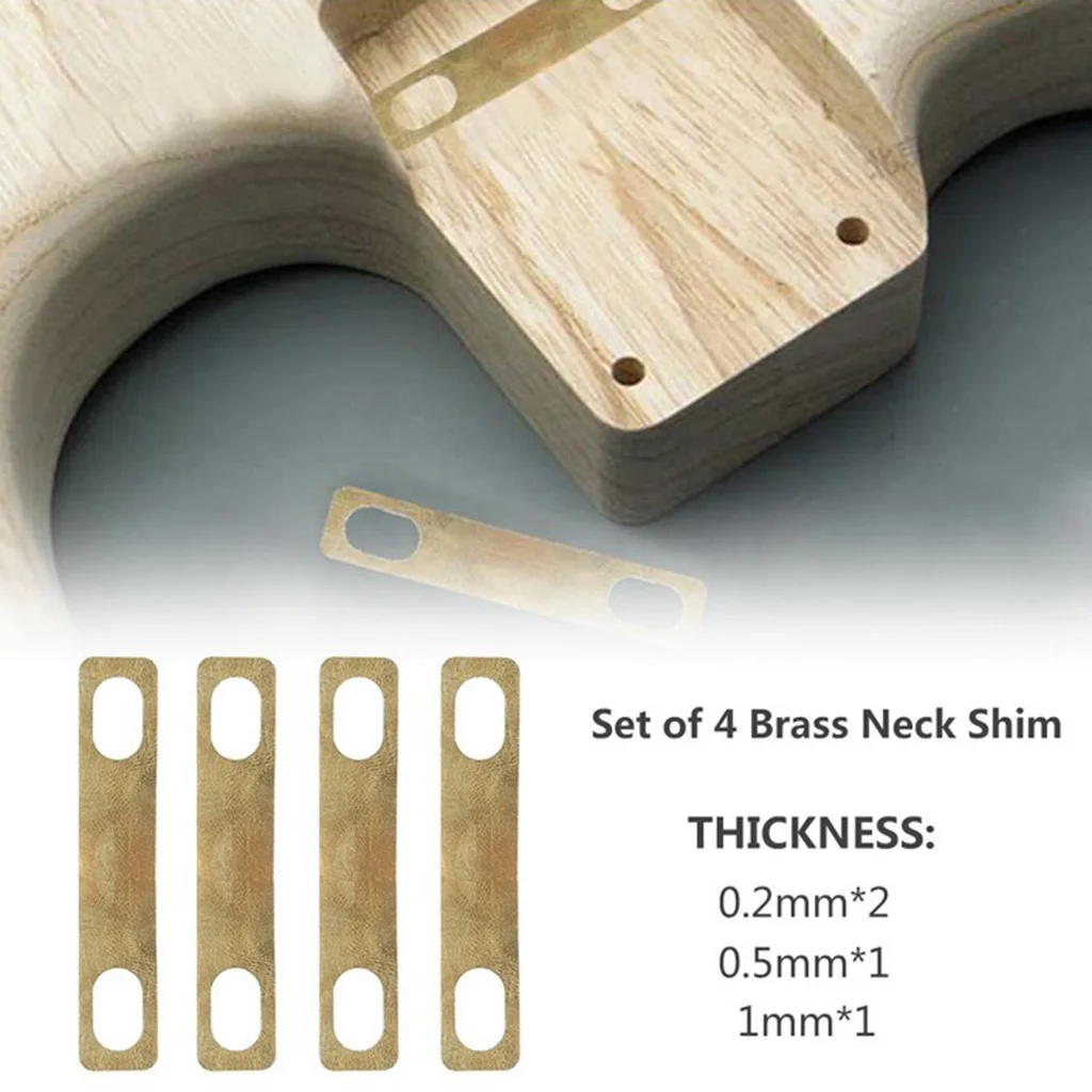 4Pcs Connection Guitar Neck Plate Guitar Neck Shim Heightening Gasket  Bass Instrument Accessories Tool Brass - Image 3