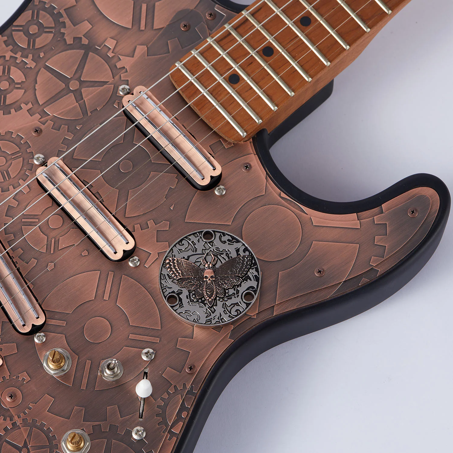 Guitar Toggle Switch Back plate Hudie Metal Cover Butterfly Skeleton Pattern - Image 6