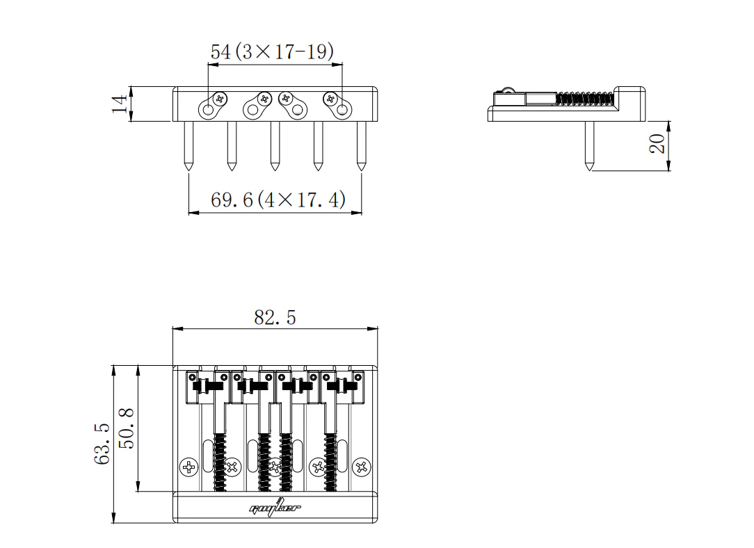 Ready to Ship (US) | Guyker GB406 4-String Bass Roller Bridge - Image 4