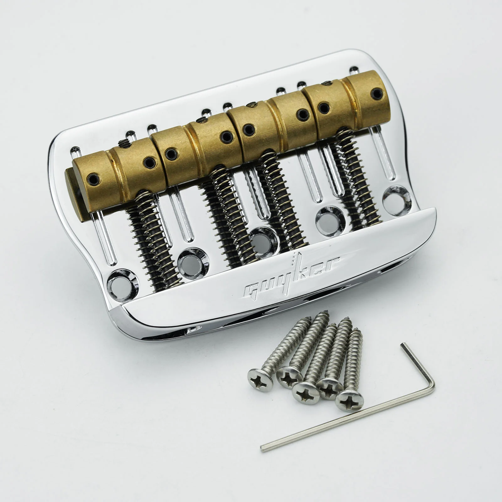 Guyker GB408 4-String Bass Bridge with Brass Saddles - Image 3