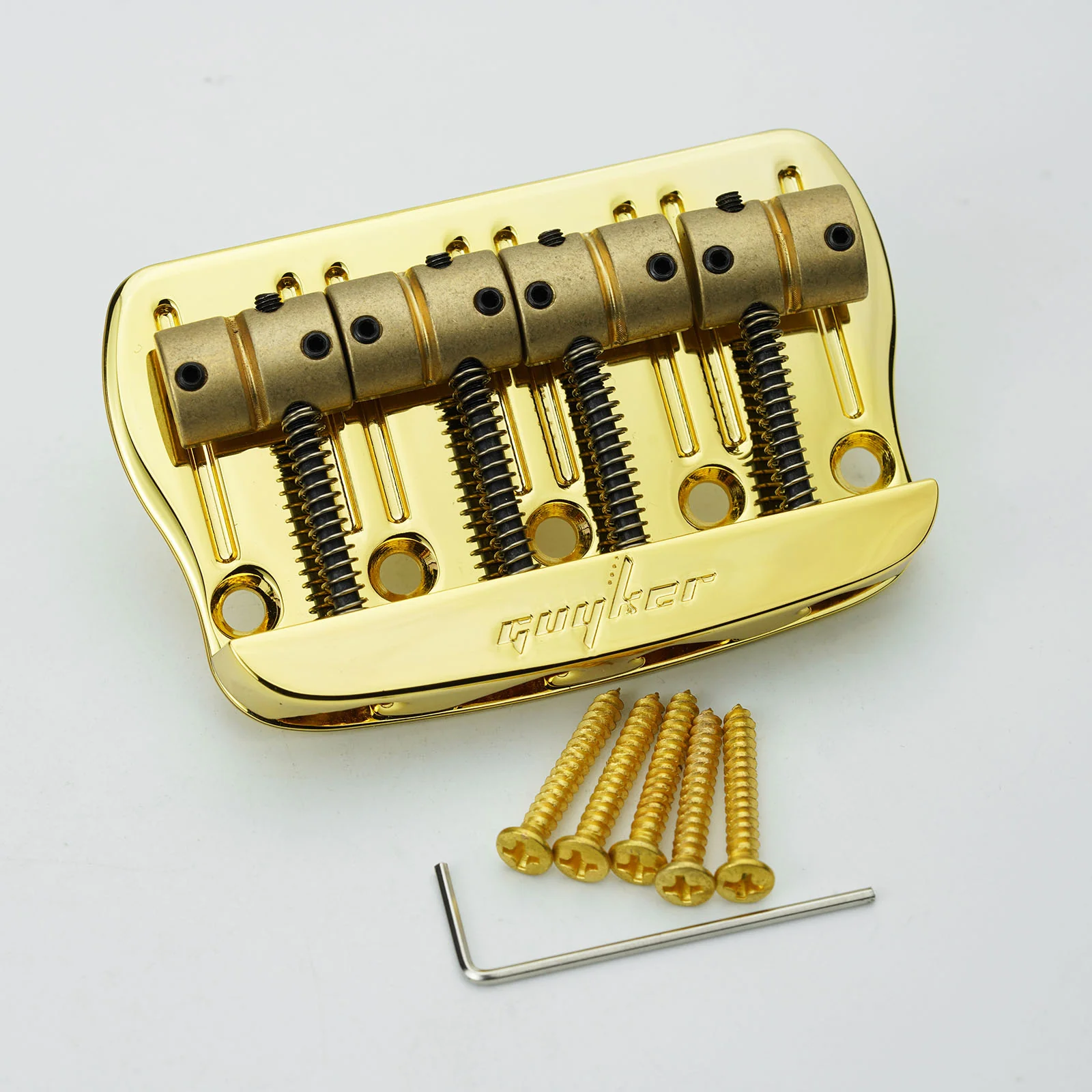 Guyker GB408 4-String Bass Bridge with Brass Saddles - Image 8
