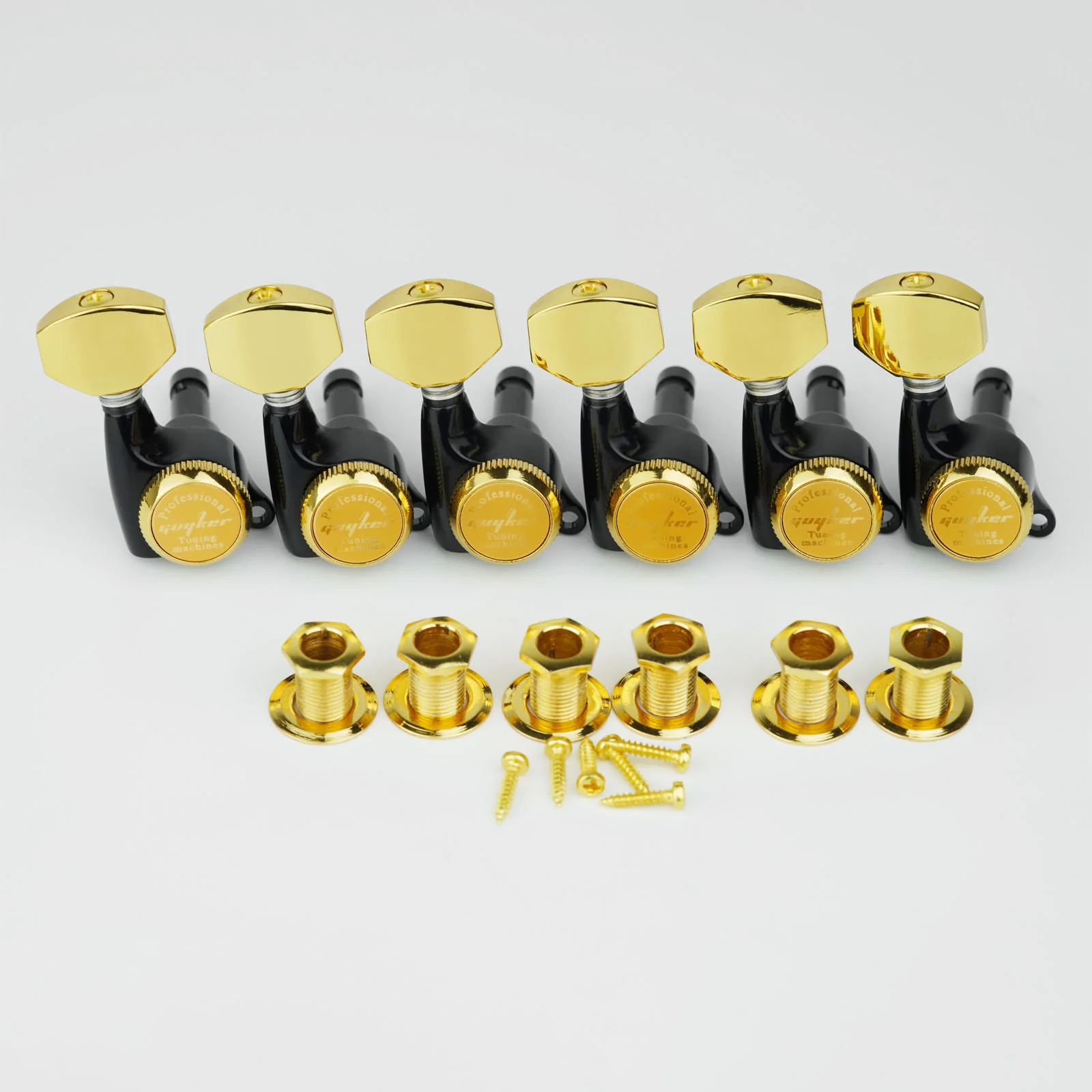 Guyker GK-501D7SP BK/GD Locking Electric Guitar Machine Heads - Image 5