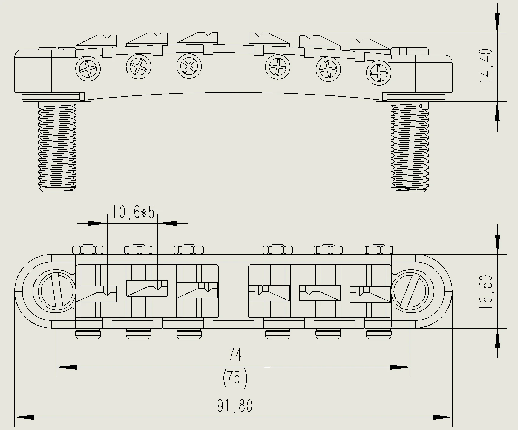 Ready to Ship (US) | Guyker GM001 Guitar Tune O Matic 6 String Guitar Bridge Radius 14 inch - Image 19