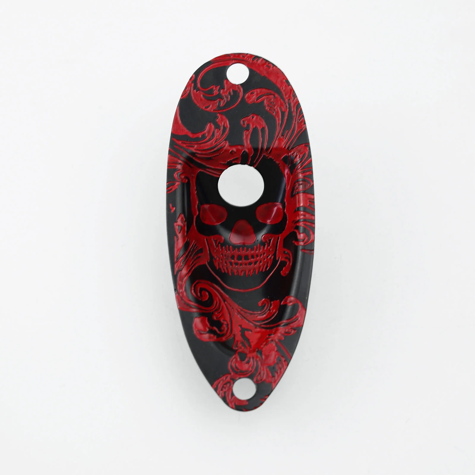 Guyker Guitar Output Jack Plate Engraved Skull Design with Electroplated Finish GJ-006 - Image 5