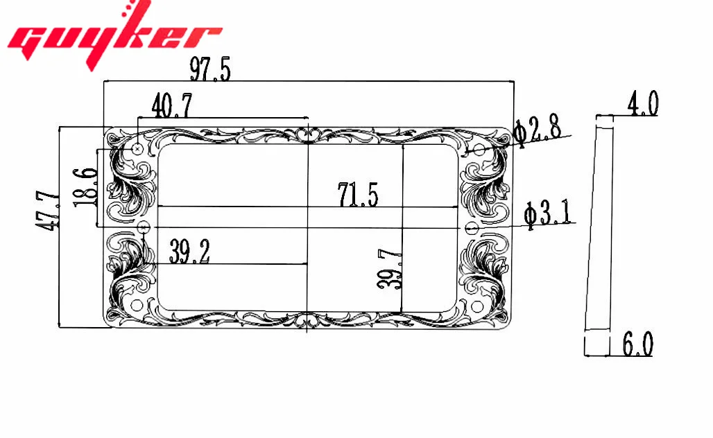 Guyker Pickup Rings for Humbucker Pickups Flat Top Electric Guitar PR008 - Image 7