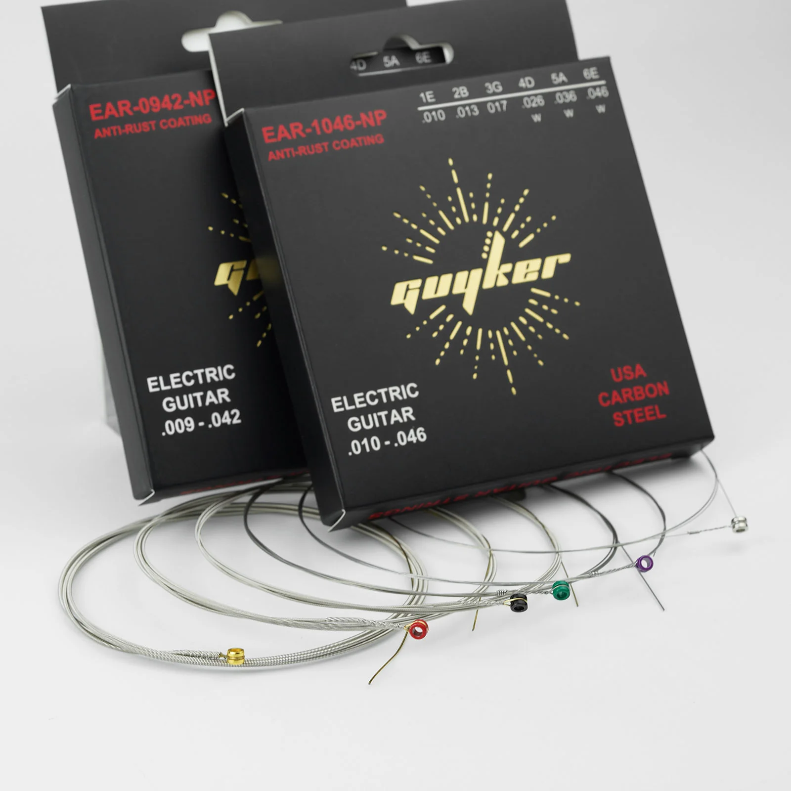 Guyker Electric Guitar Strings Set USA Carbon Steel E-A-D-G-B-E (.009-.042 / .010-.046) - Image 4