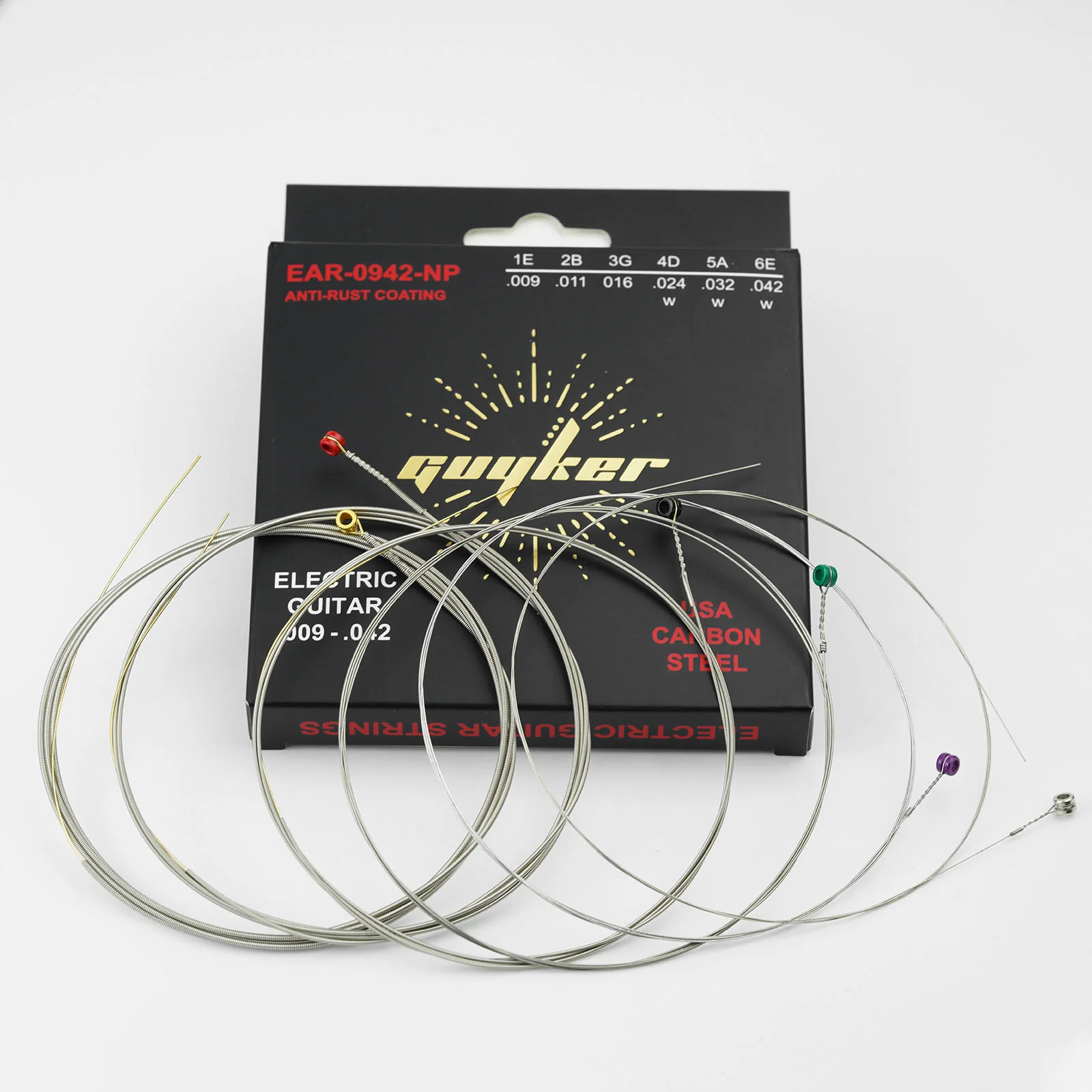 Guyker Electric Guitar Strings Set USA Carbon Steel E-A-D-G-B-E (.009-.042 / .010-.046) - Image 5