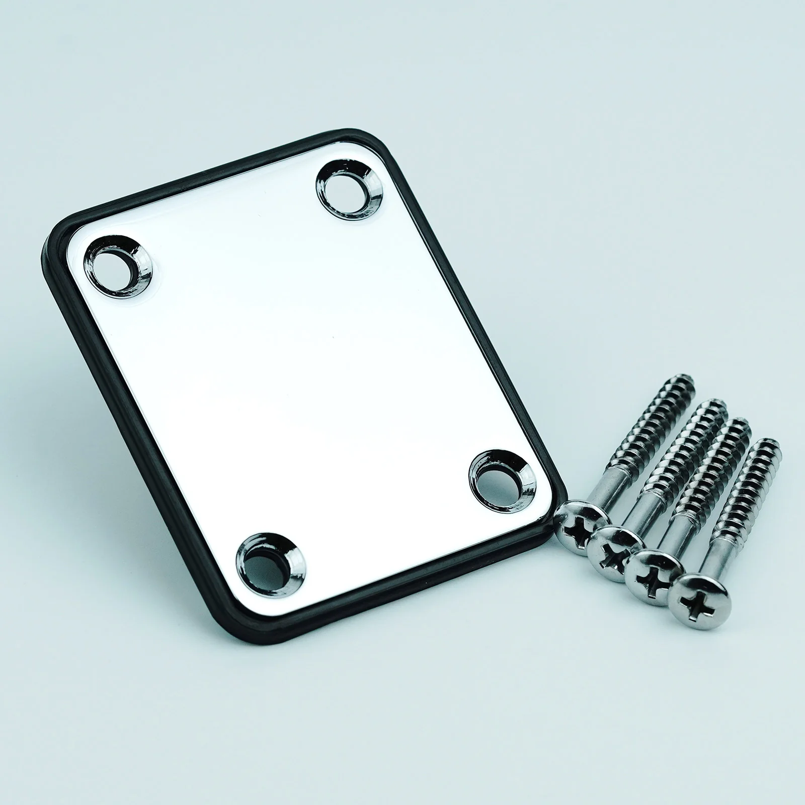 R-1001 Neck Plate 4 Holes For FD Strat TL Guitar or Bass Chrome Replacement - Image 3