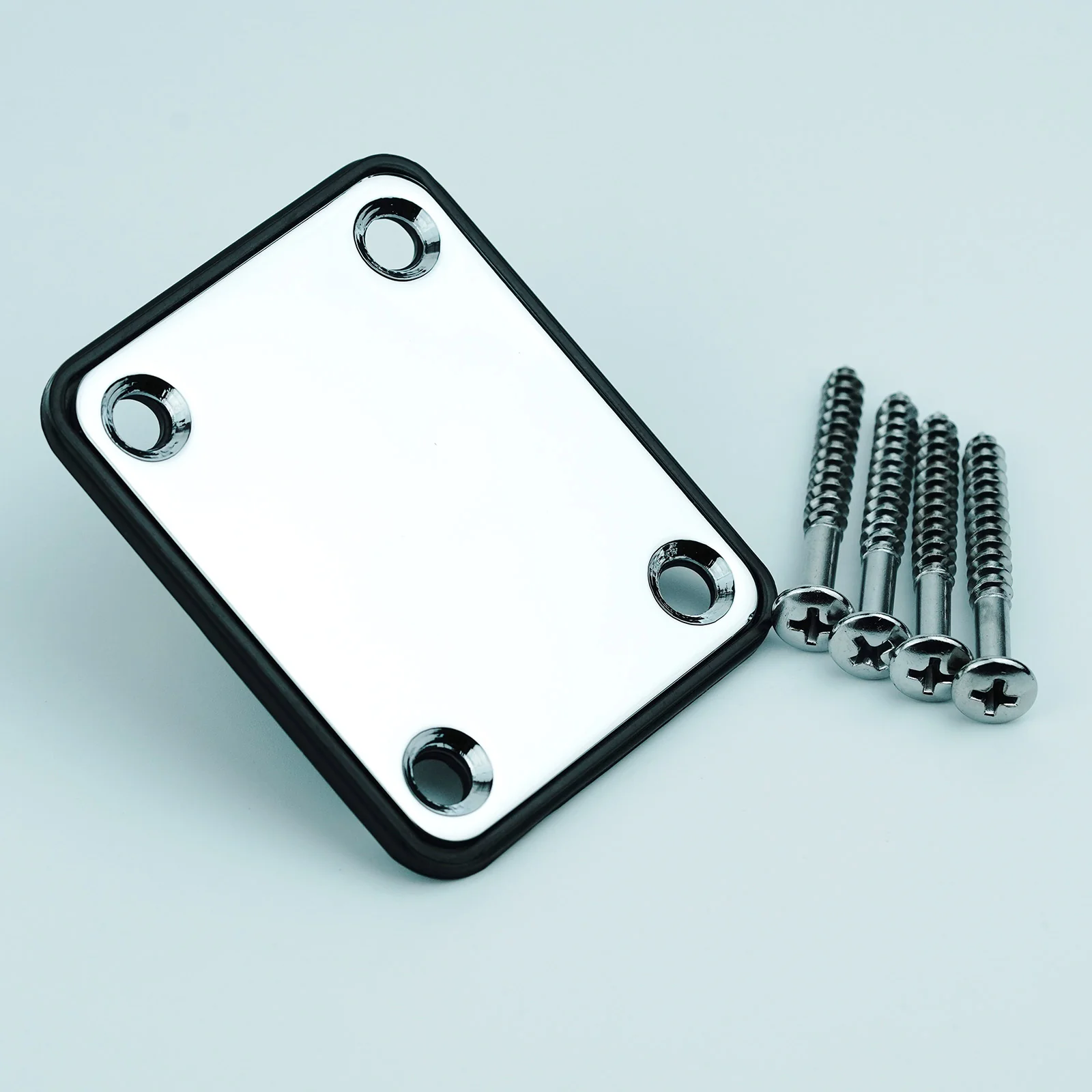 R-1001 Neck Plate 4 Holes For FD Strat TL Guitar or Bass Chrome Replacement - Image 4