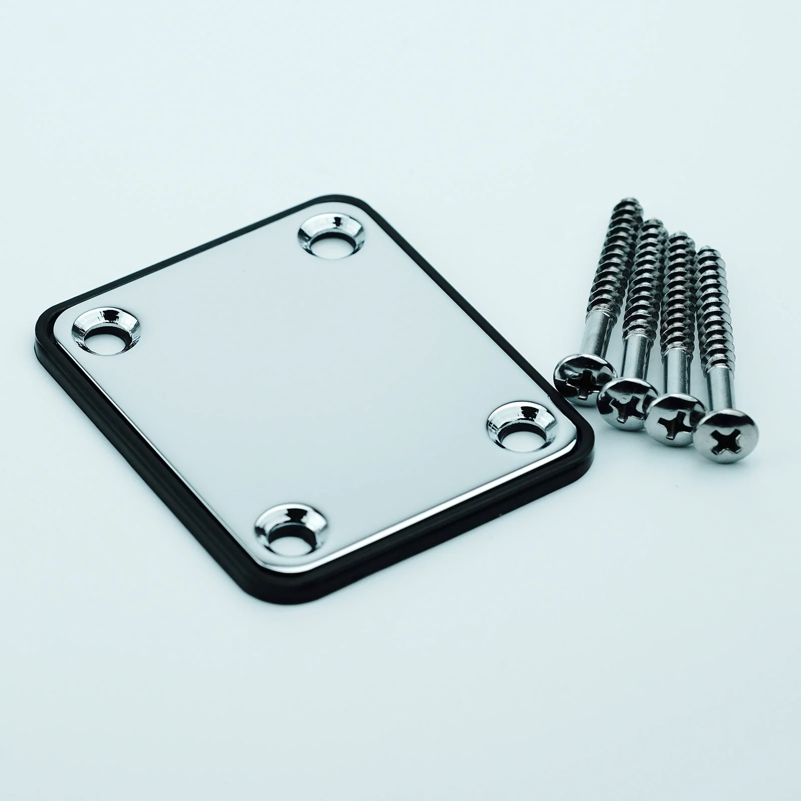 R-1001 Neck Plate 4 Holes For FD Strat TL Guitar or Bass Chrome Replacement - Image 5